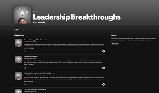 Leadership Breakthroughs Podcast Screenshot